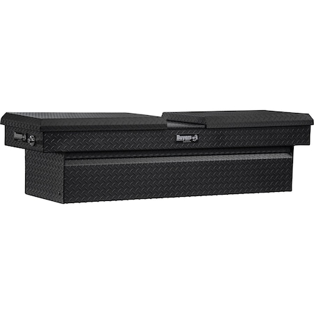 Buyers Products 23x27x71 Inch Textured Matte Black Diamond Tread Aluminum Gull Wing Truck Box 1722423